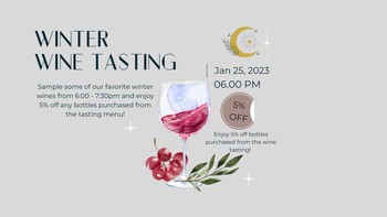 Winter Wine Tasting + Wine Class Ticket