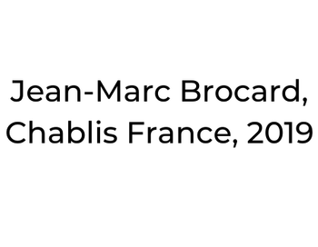 Jean-Marc Brocard, Chablis 
France, 2019
