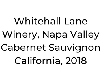 Whitehall Lane Winery, Napa Valley Cabernet Sauvignon California, 2018